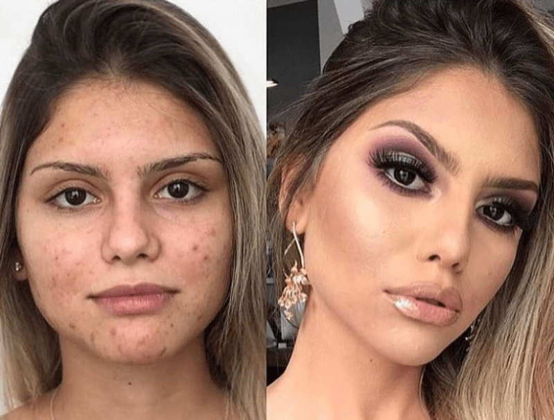 Ženy bez make-upu a s ním 16