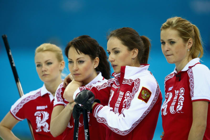 Ruský národní tým v curlingu. Jedna hezčí než druhá