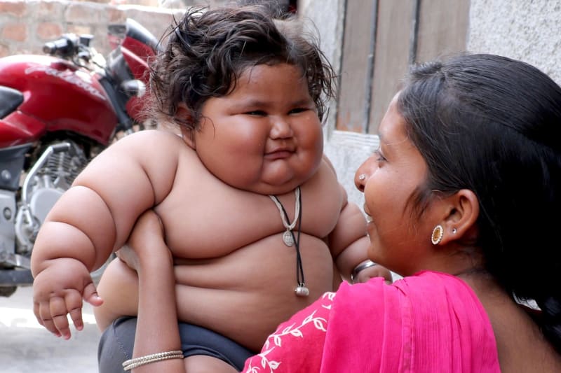 Chahat Kumar je nejtlustší dítě na světě.
