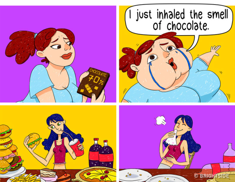Ilustrace o problémech hubených a tlustých žen 1