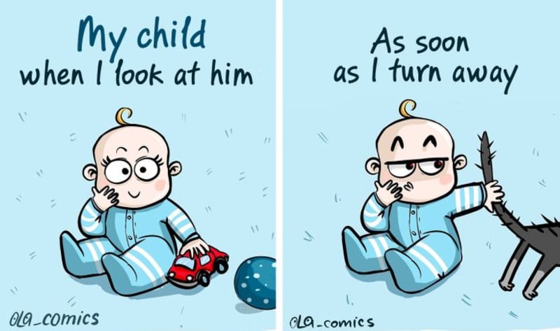 Vtipné ilustrace o tom, jaké to je mít dítě 12