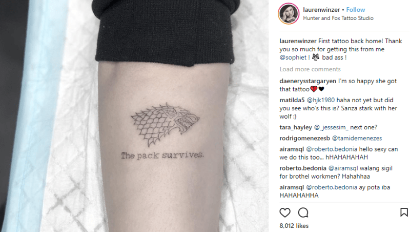 Sophie Turner - nové tetování 1