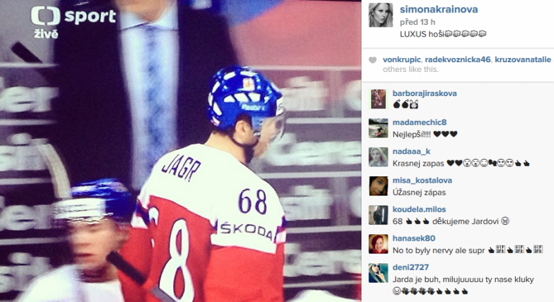 Simona Krainová si pověsila svého Jágra na Instagram.