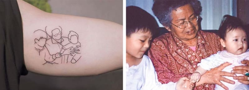 Dojemná tetování zachycující vzpomínky  10