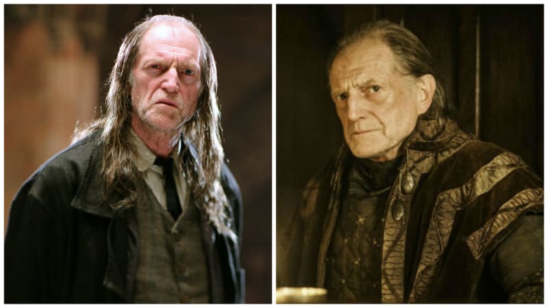 David Bradley coby Argus Filch a zlý Walder Frey.