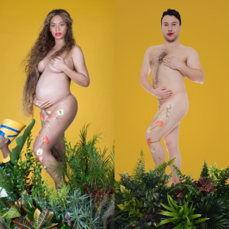 Herec Ben Yahr přetvořil slavné fotky zpěvačky Beyoncé.