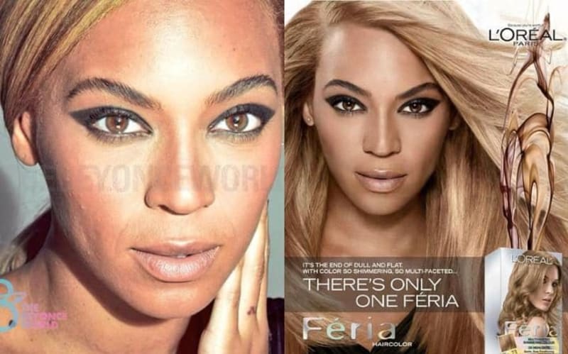 V kampani pro kosmetickou značku měla Beyoncé perfektní pleť bez jediné vady. Když ale v roce 2014 unikla originální, neupravená fotka, všem bylo jasné, že i u ní bylo potřeba velké retuše.