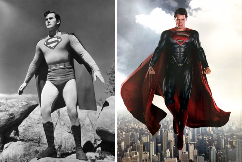 Superman v roce 1948 a 2016.