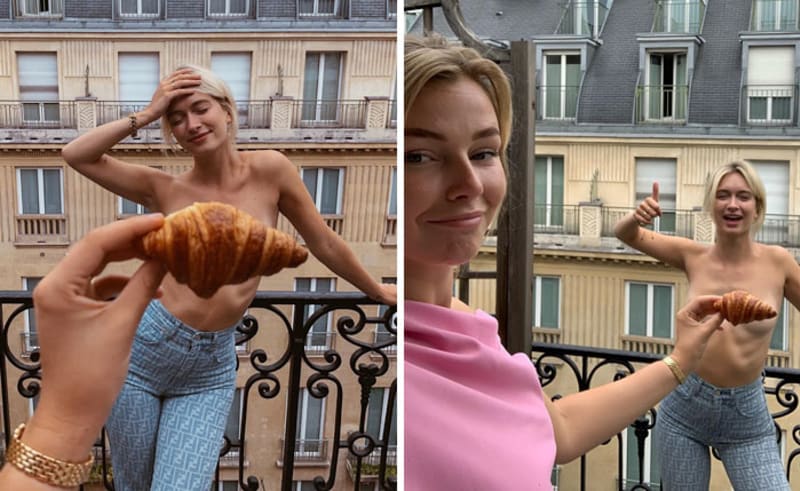 Žena ukazuje rozdíl mezi fotkami na Instagramu a realitou 11