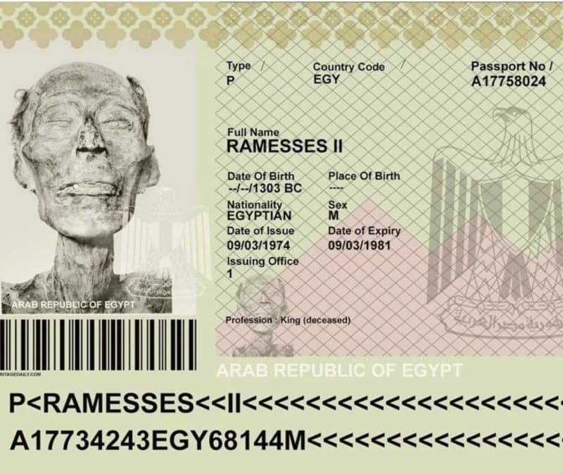 Pas slavného egyptského faraóna Ramesse II.