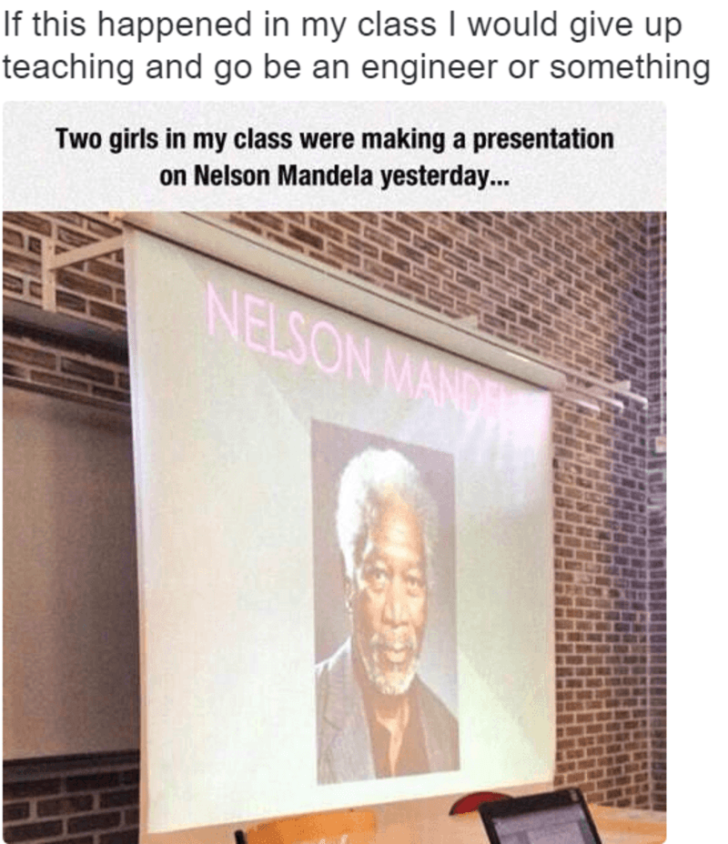Učitel si musel vyfotit, kdo že je podle jeho žákyň Nelson Mandela.