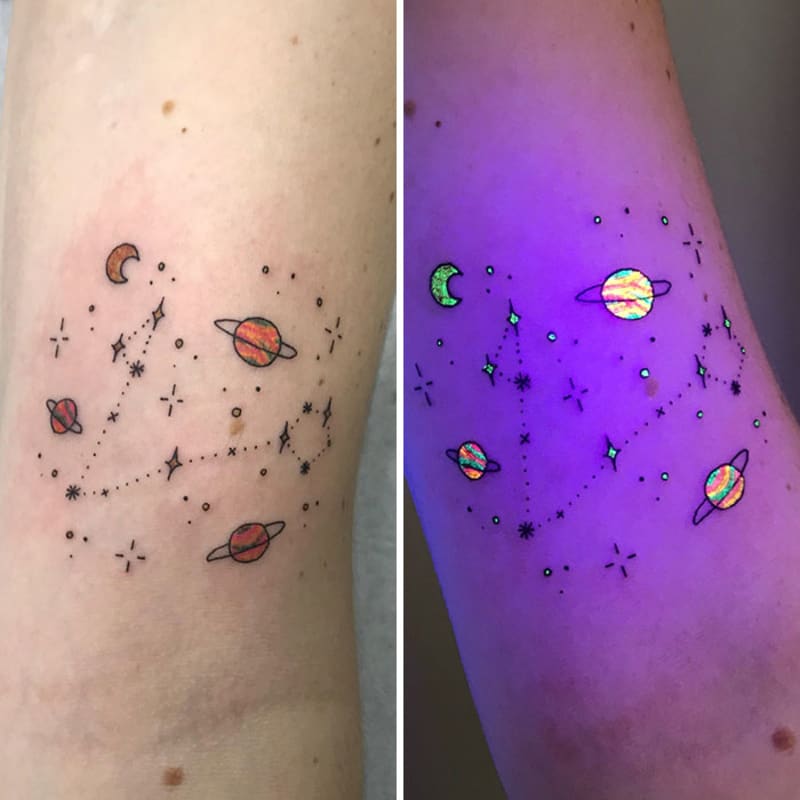 Fosforová tetování, která vyniknou až pod UV lampou 2