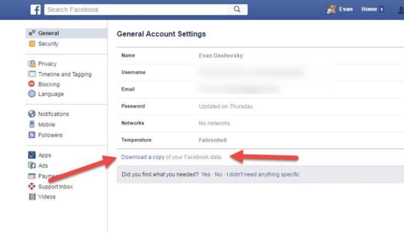 Záloha dat - Věděli jste, že si v nastavení můžete stáhnout kopii celého vašeho Facebooku a mít tak svá data vždy uložená, kdyby došlo k jejich případné ztrátě?