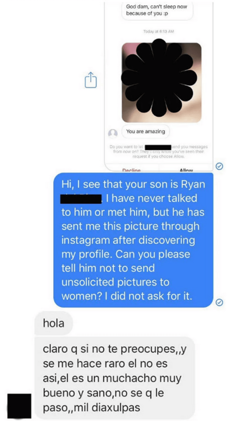 Ona ho ihned poslala jeho mamince.