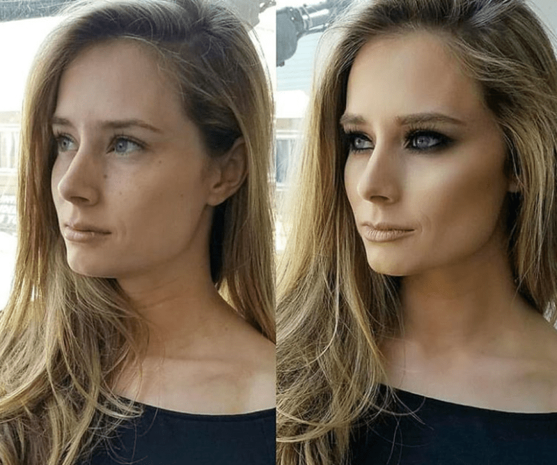 Ženy bez make-upu a s ním 8