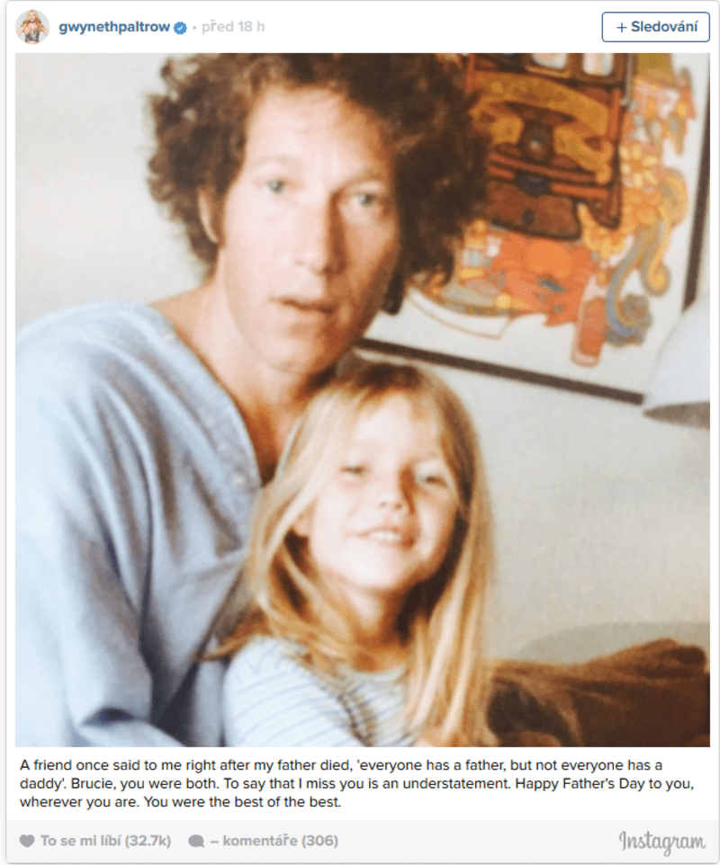 Gwyneth Paltrow a její tatínek Bruce Paltrow