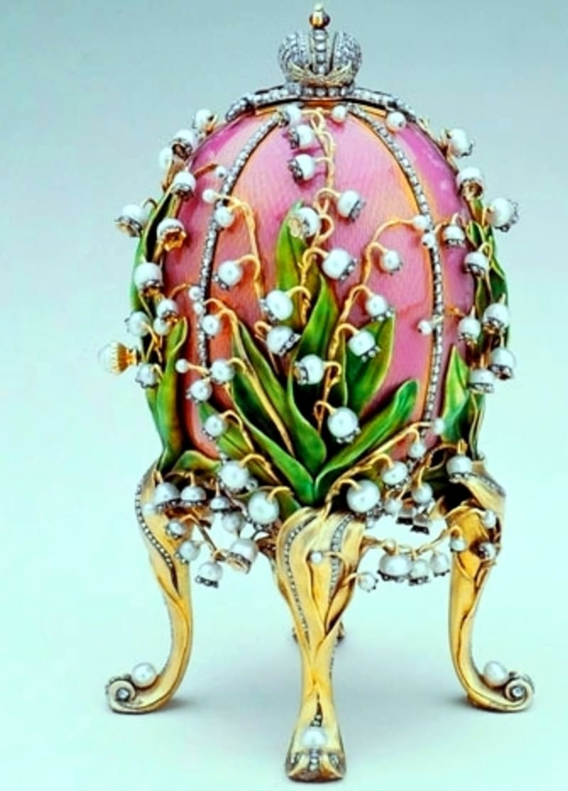 Fabergého vejce - vejce s konvalinkami, překrásné!