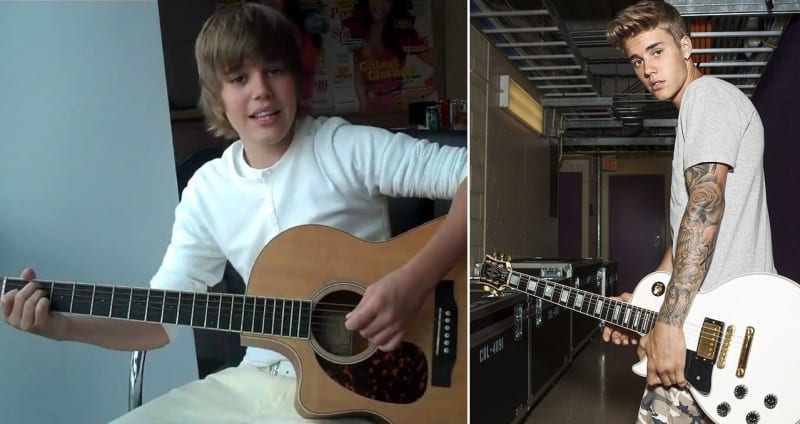 Justin Bieber v roce 2009 a dnes