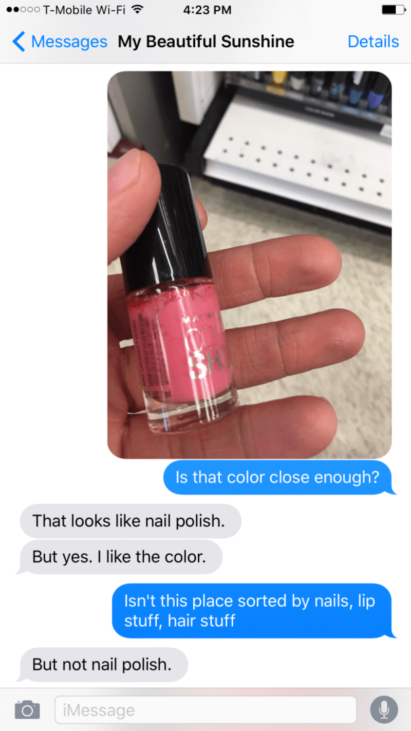 Měl problémy vybrat požadovanou barvu.