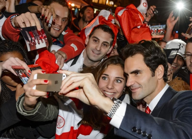 Nejlepší selfie roku 2014 - Roger Federer po zisku Davisova poháru..konečně!