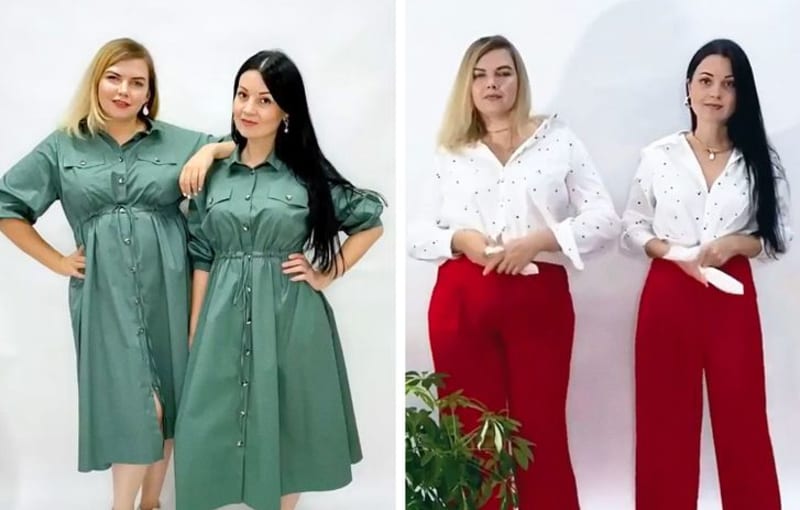 Dívky různých tvarů si oblékly stejné outfity 10