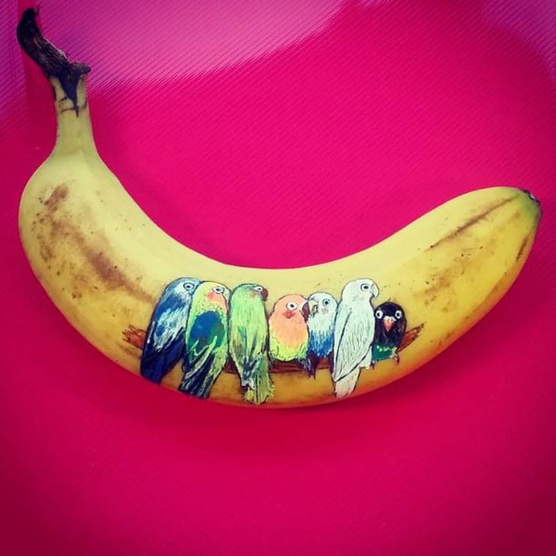 Elisa Roche vytváří opravdu zajímavé kresby na banány - Obrázek 8
