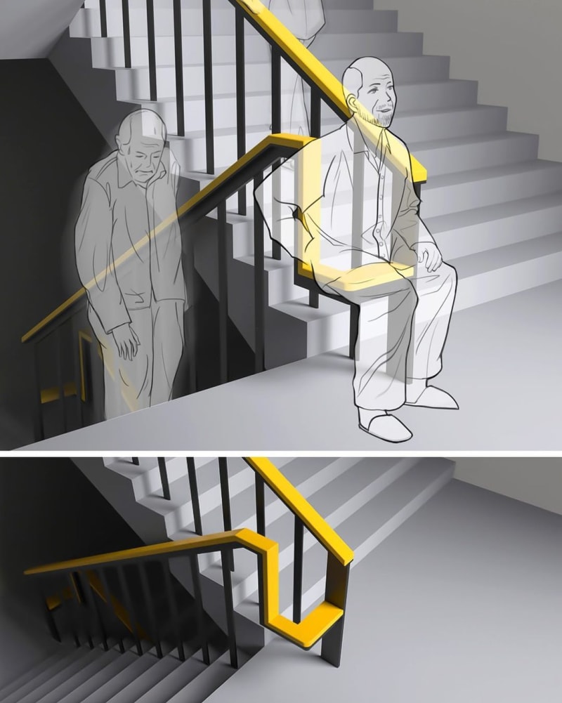 Jednoduché a efektivní využití rohu schodiště