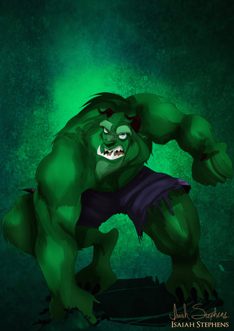 Zvíře z Krásky a zvířete jako Hulk