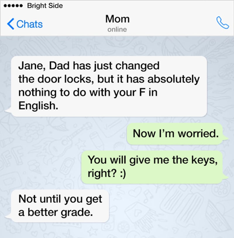 Textovky, které dostanete jedině od rodičů 16