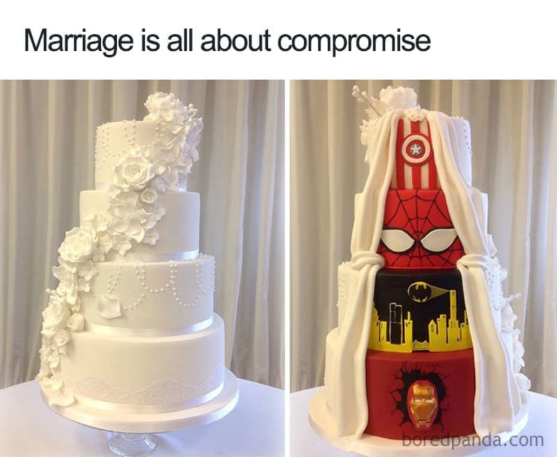 Vtipné meme před a po svatbě 14
