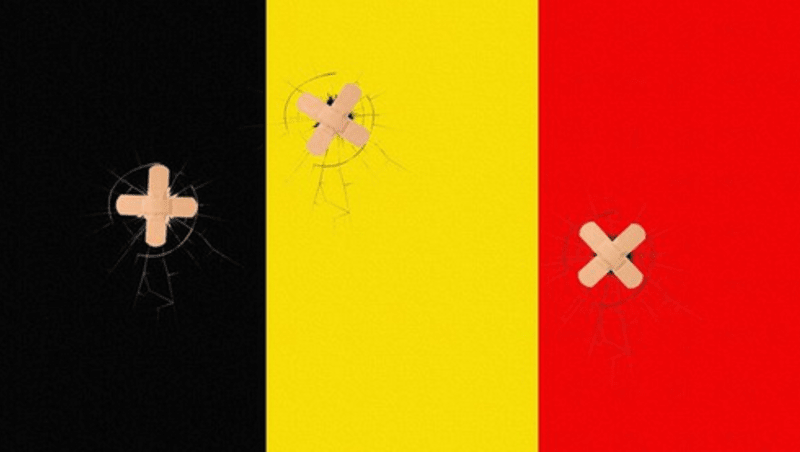 Drsné zobrazení belgické vlajky.