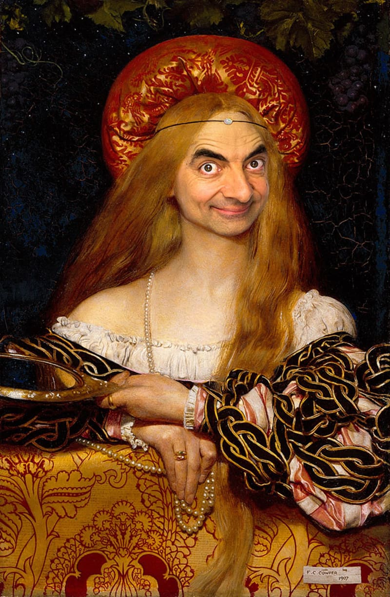 Mr. Bean digitálně zapracovaný do historických portrétů... Původně "Vanity" Frank Cadogan Cowperk 4