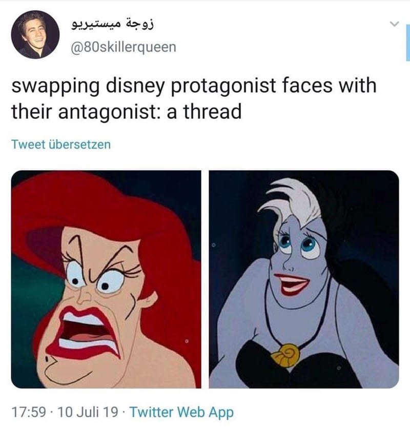 Umělec spojil hrdiny z pohádek od Disneyho s jejich protivníky 1