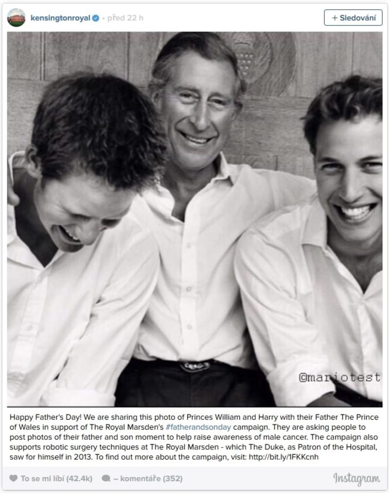 Prince Charles se svými syny - William a Harry