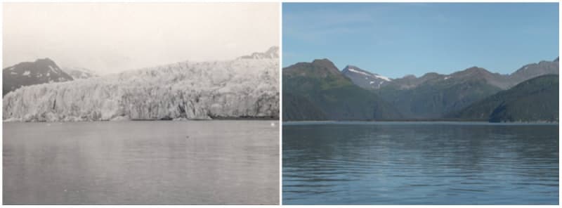 Ledovec McCarty, Aljaška, 1909 a 2004