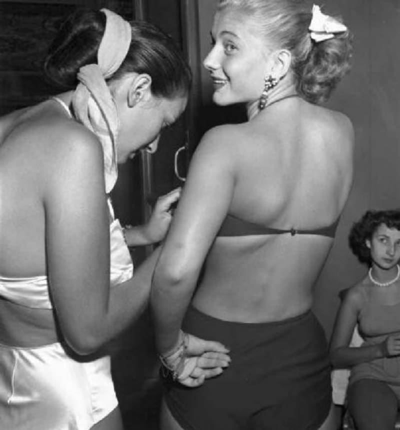 Fotka ze zákulisí Miss italie 1950