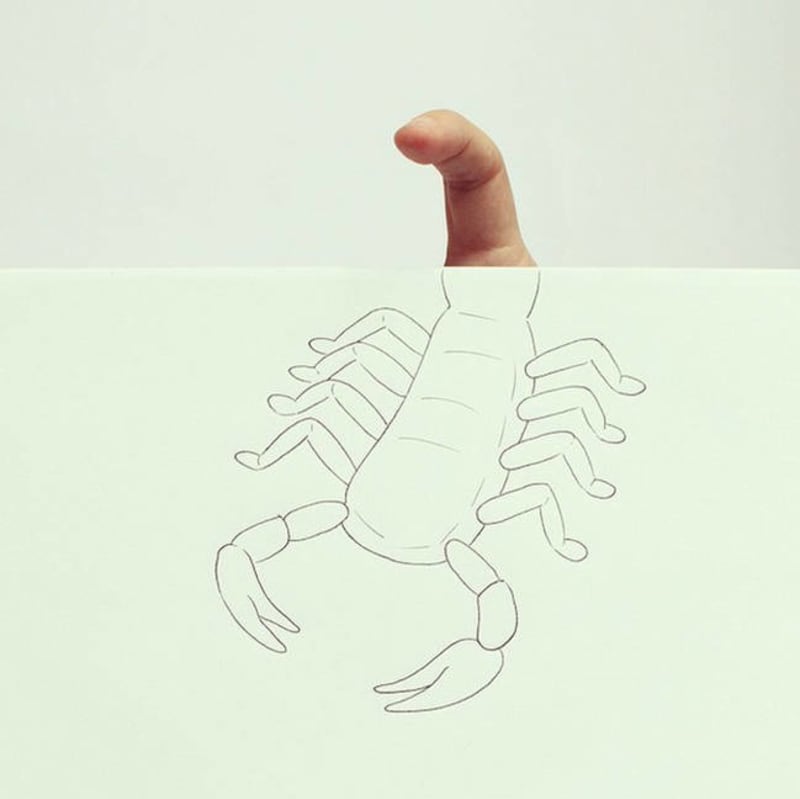 Umělec dotváří obrazy zvířat pomocí svých prstů - Obrázek 2
