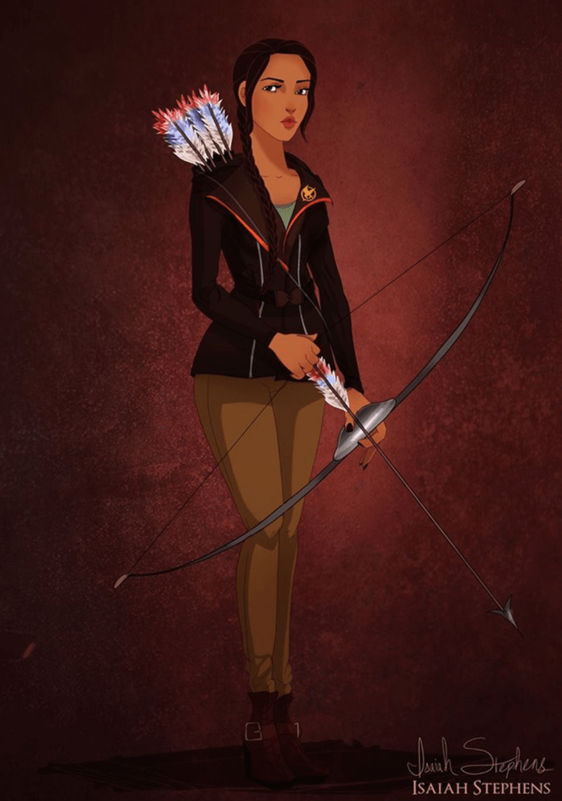 Pocahontas jako Katniss Everdeen z Hunger games