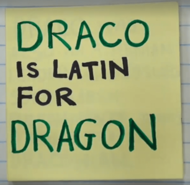 Draco znamená v latině drak