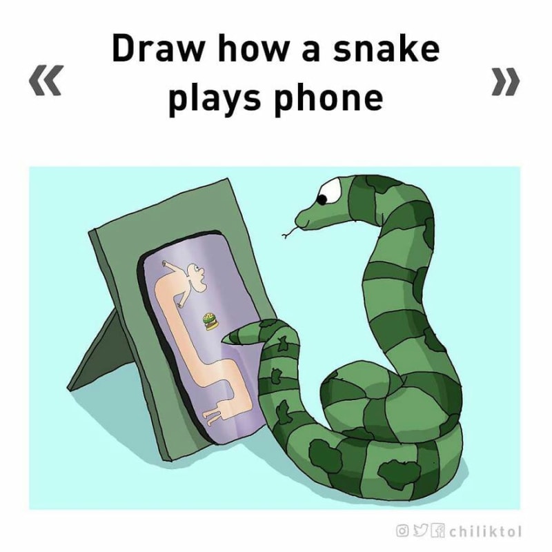 Nakresli, jak had hraje na mobilu hada