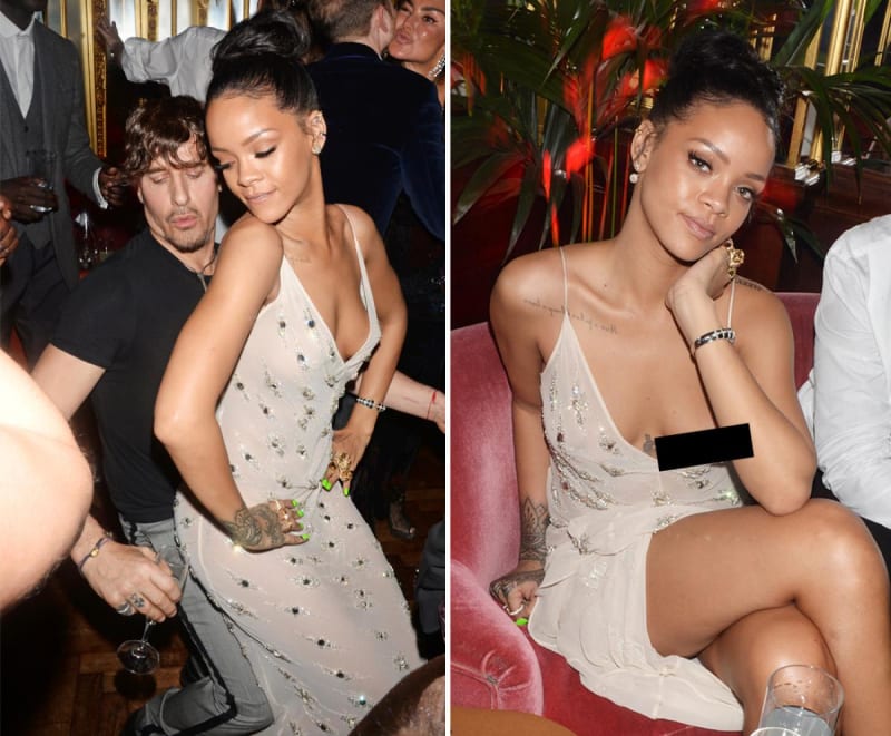 I celebrity mají občas problém s oblečením - Rihanna své bradavky ukazuje na potkání, žádná novinka, co?!