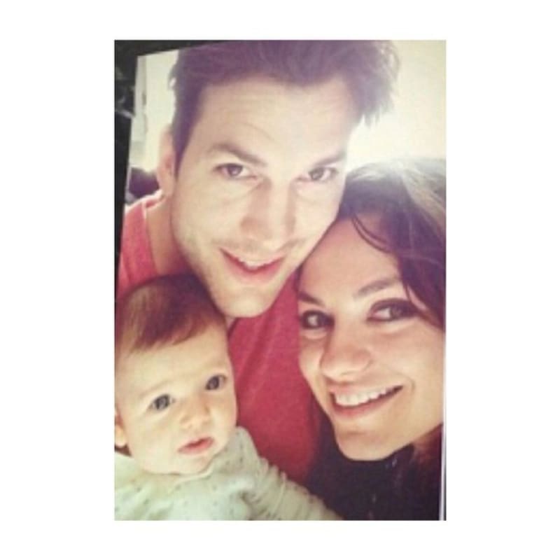 tehulky 2014 - Ashton Kutcher, Mila Kunis a jejich dcera Wyatt Isabelle