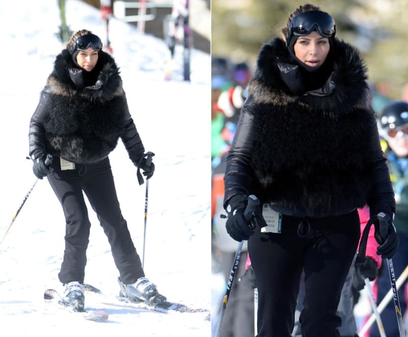 Kim Kardashian se rozhodla shodit nějaké to kilo navíc a lyžovala v Utahu