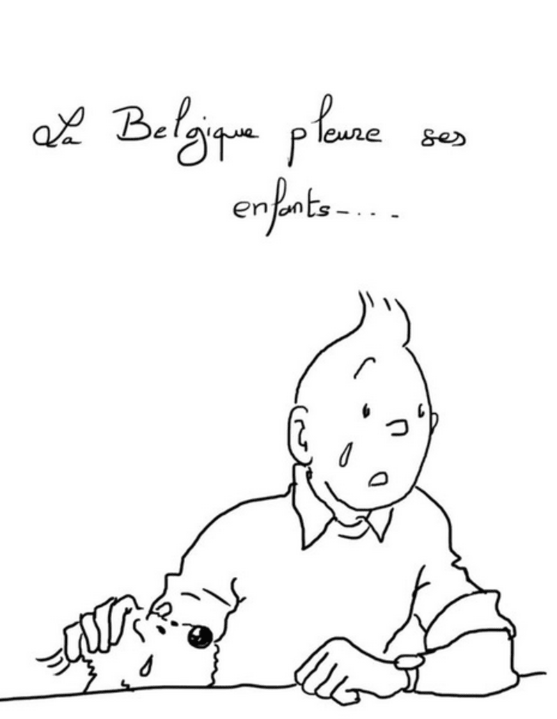 Tintin pláče za belgické děti.