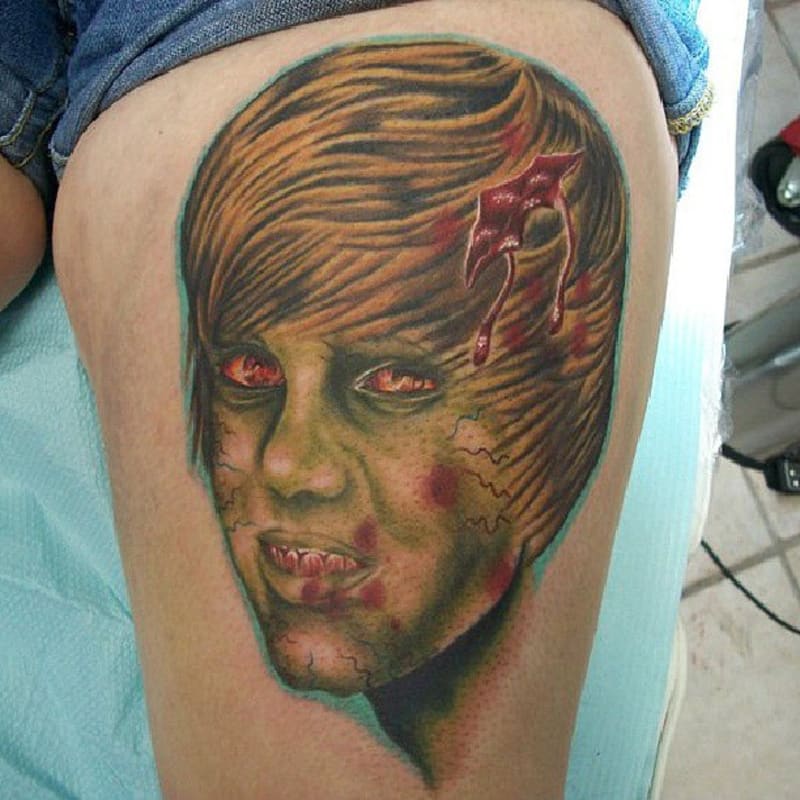 Tetování podle slavných osobností - Zombie Bieber