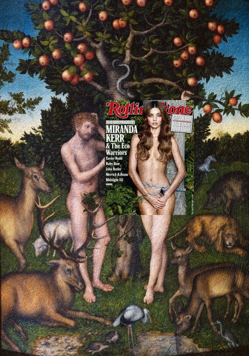 Miranda Kerr, Rolling Stone a Adam a Eva od Lucase Cranacha st.