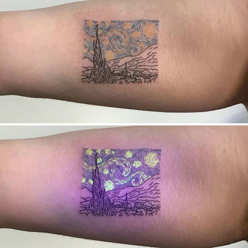 Fosforová tetování, která vyniknou až pod UV lampou 1