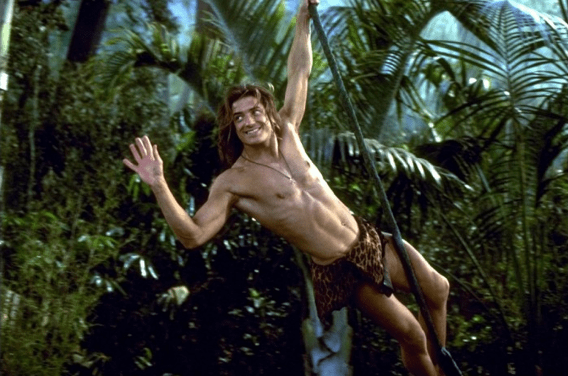 Brendan Fraser ve filmu Král džungle z roku 1997