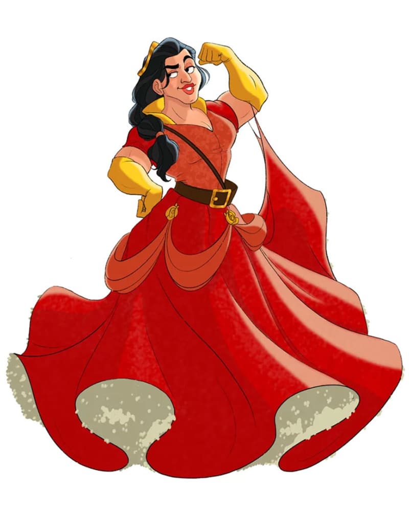 Gaston jako princezna, Kráska a zvíře