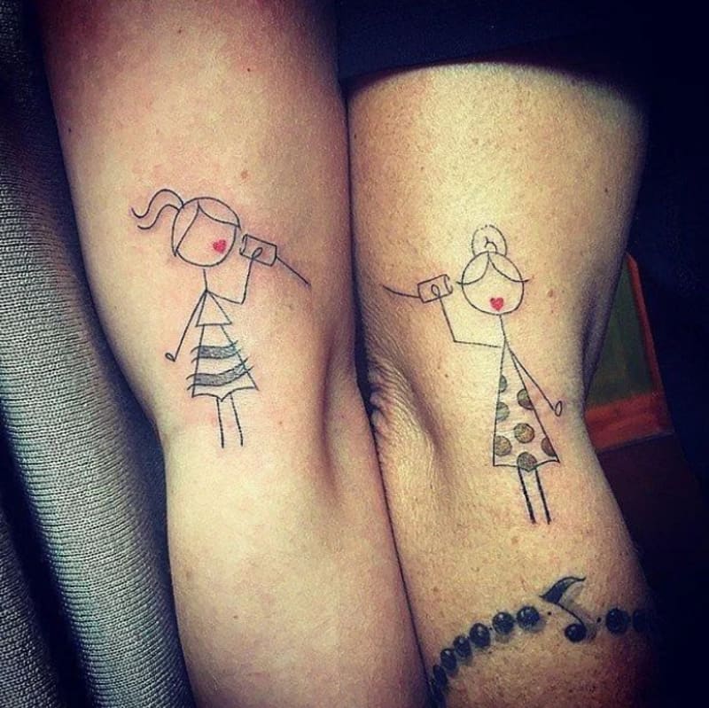 Společná tetování matek a jejich dcer.